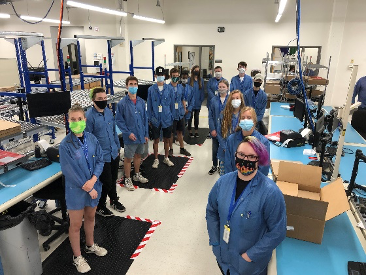 Thompson School District students touring manufacturing facility.